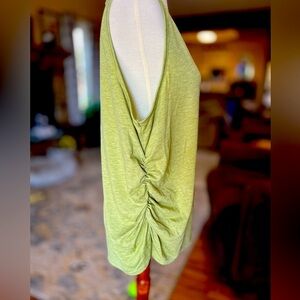 Green Sleeveless Women's Top With Side Ruching 2XL.